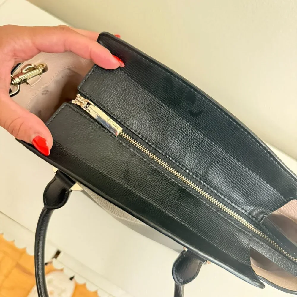 Kate Spade New York Sydney Satchel Crossbody Black Pink Gold Medium Tote